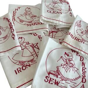 Day Of The Week Printed Dish Towels Set Of 7
